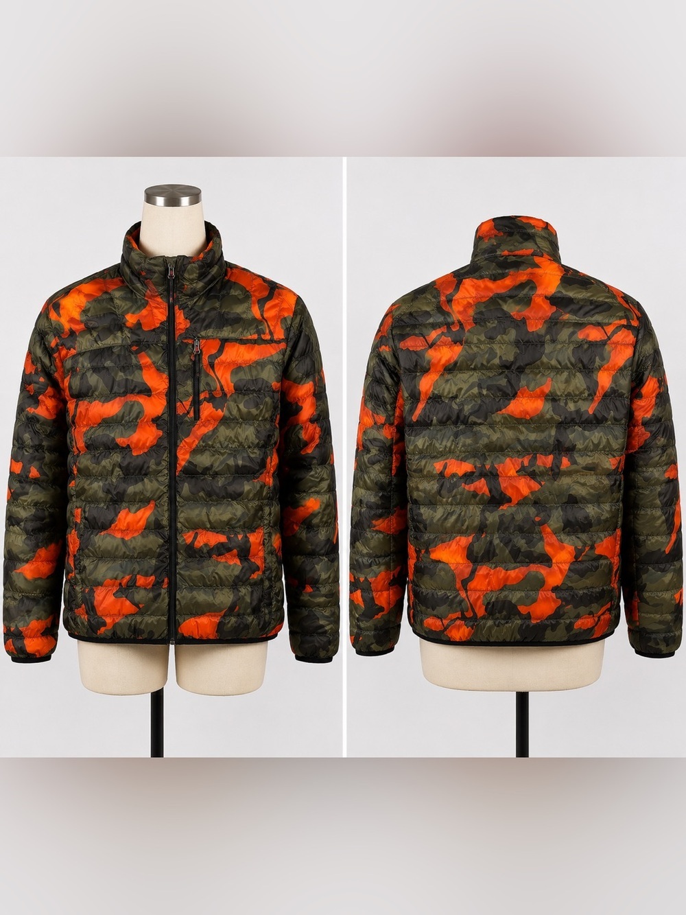 Hawke & Co Sport Orange Camo Lightweight Puffer Jacket Men’s Large